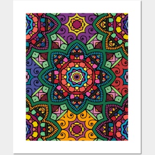 Colorful Mandala Pattern Posters and Art